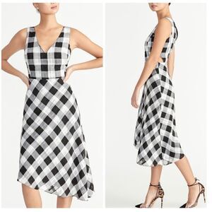 Rachel Roy January Black Combo Plaid Cutout Asymmetrical Hem Dress SIZE 12 NWT